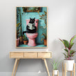Load image into Gallery viewer, Cat on Toilet Reading the Newspaper Wall Art Print
