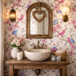 Load image into Gallery viewer, Felicia Pink and Blue Botanical Floral Bird Peel and Stick and Traditional Wallpaper
