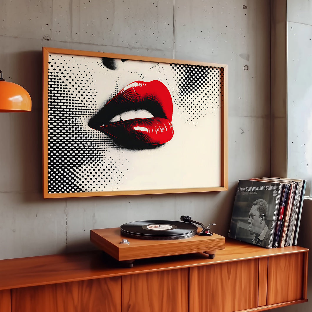 Eclectic Woman's Lips Abstract Wall Art Print