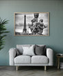 Load image into Gallery viewer, Cherub Statue with Eiffel Tower Photograph Wall Art Print
