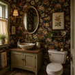 Load image into Gallery viewer, Defours Place Green and Burgundy Botanical Peel and Stick and Traditional Wallpaper
