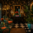 Load image into Gallery viewer, Queens Place Tropical Cheetah Peel and Stick and Traditional Wallpaper
