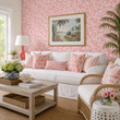 Load image into Gallery viewer, Adrian Avenue Pink Flower Garden Peel and Stick and Traditional Wallpaper
