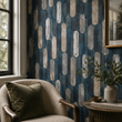 Load image into Gallery viewer, Vincennes Estate Silver and Blue Modern Geometric Peel and Stick and Traditional Wallpaper
