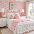 Load image into Gallery viewer, Adrian Avenue Pink Flower Garden Peel and Stick and Traditional Wallpaper
