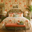 Load image into Gallery viewer, Vyner Place Orange Botanical Peel and Stick and Traditional Wallpaper
