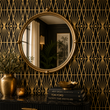 Load image into Gallery viewer, Neve Avenue Gold Art Deco Peel and Stick and Traditional Wallpaper
