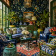 Load image into Gallery viewer, Doverridge Gardens Dark Floral Peel and Stick and Traditional Wallpaper

