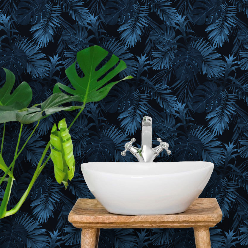 Calypso Dark Moody Tropical Wallpaper