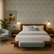 Load image into Gallery viewer, Cecilia Road Victorian Blue Damask Peel and Stick and Traditional Wallpaper
