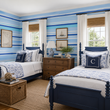 Load image into Gallery viewer, Myrtle Blue Striped Nautical Coastal Peel and Stick and Traditional Wallpaper
