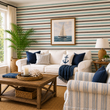 Load image into Gallery viewer, Mariner's Cove Teal and Brown Nautical Striped Peel and Stick and Traditional Wallpaper
