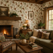Load image into Gallery viewer, Asher Autumn Fall Woodland Pine Cones Peel and Stick and Traditional Wallpaper
