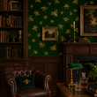 Load image into Gallery viewer, Bee Hive Gold and Green Moody Peel and Stick and Traditional Wallpaper
