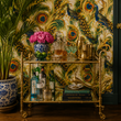 Load image into Gallery viewer, Ashburnham Mews Victorian Peacock Baroque Peel and Stick and Traditional Wallpaper
