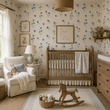 Load image into Gallery viewer, Serina Vintage Blue Floral Cottage Peel and Stick and Traditional Wallpaper
