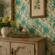 Load image into Gallery viewer, Camila Road Vintage Blue Floral Peel and Stick and Traditional Wallpaper
