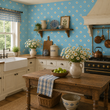 Load image into Gallery viewer, Charity Blue Floral Design with White Daisies Peel and Stick and Traditional Wallpaper
