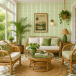 Load image into Gallery viewer, Ruth Road Green Hearts and Stripes Retro Peel and Stick and Traditional Wallpaper
