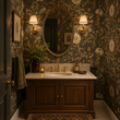 Load image into Gallery viewer, pickwick-elm-adelaide-street-wallpaper-traditional-powder-room-oval-mirror.jpg
