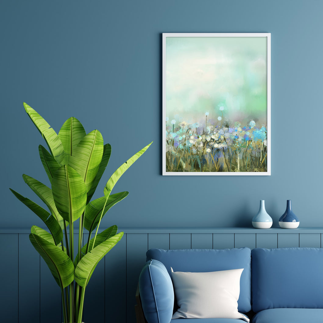 Field of Wildflowers Painting Wall Art Print