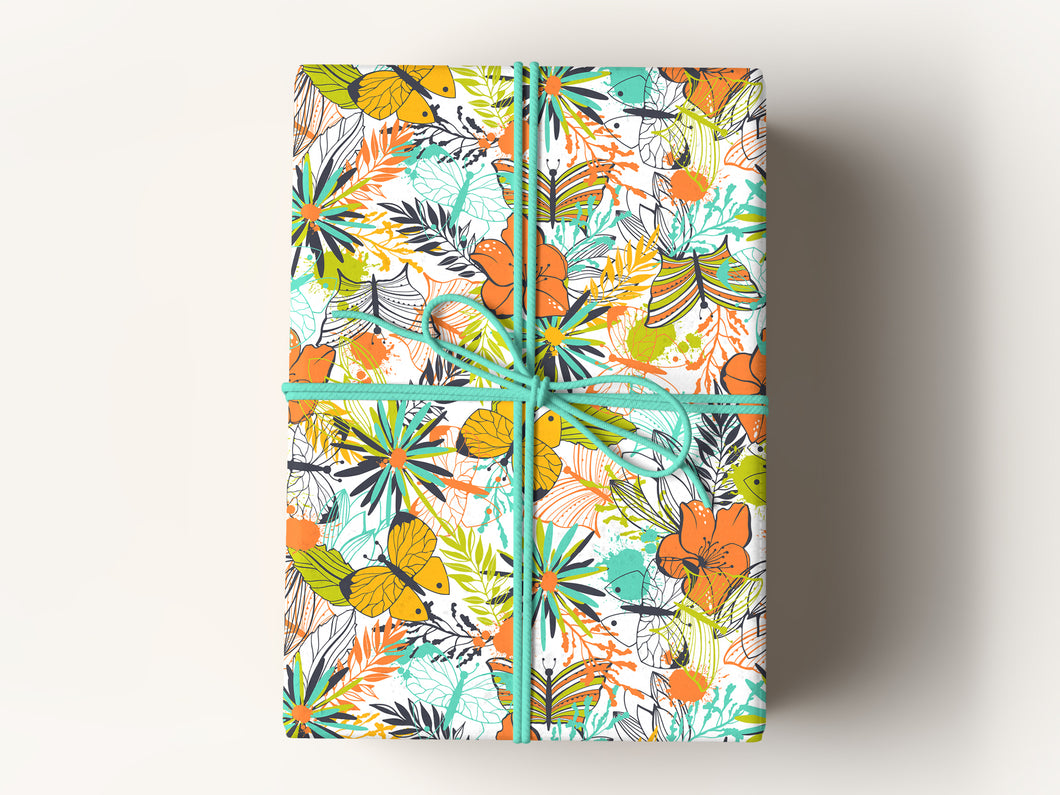 Aster Gardens Botanical Premium Gift Wrapping Paper