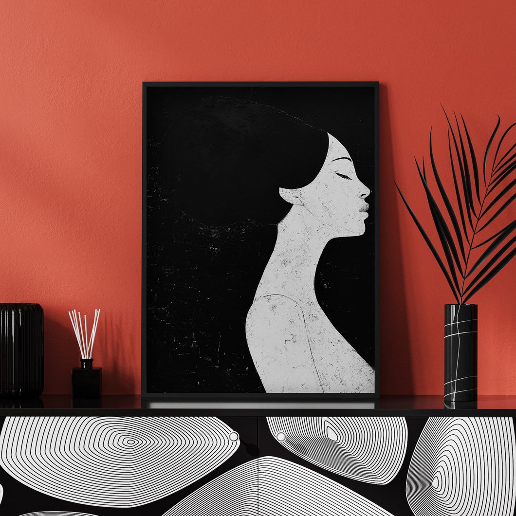 Modern Profile of a Woman Wall Art Print