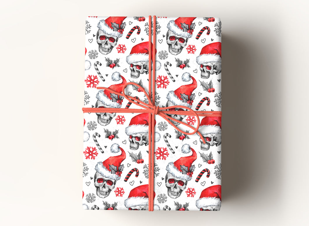 Gothic Skull Christmas Premium Gift Wrapping Paper