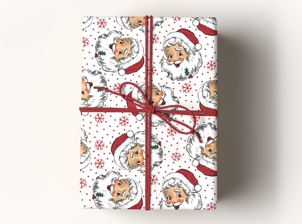 Vintage Retro Santa Premium Gift Wrapping Paper