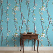 Load image into Gallery viewer, Tilley Teal Floral Botanical Wallpaper
