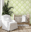 Load image into Gallery viewer, Bennington Street Green Victorian Damask Wallpaper
