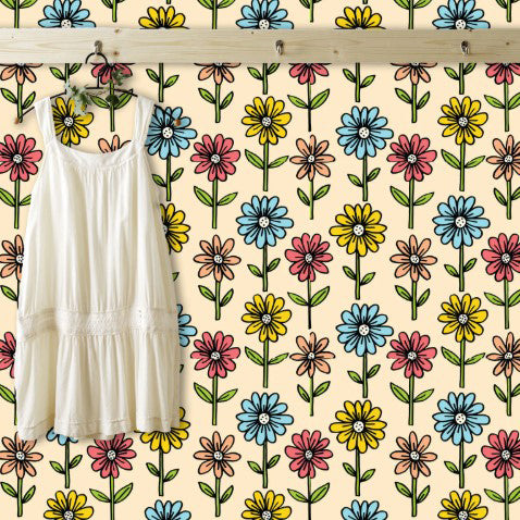 Brinley Way Girl's Room Floral Wallpaper