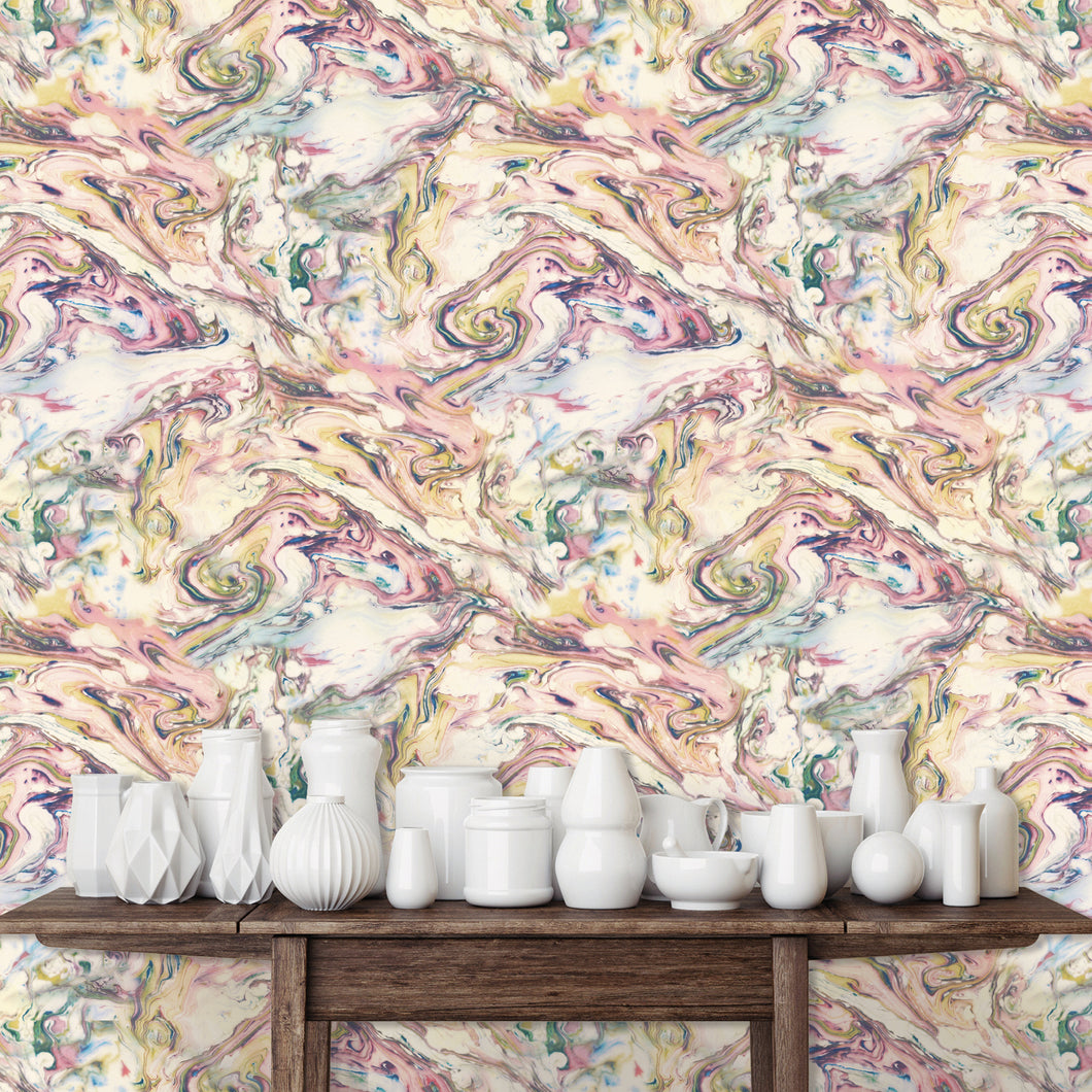 Falona Marble Abstract Swirl Peel & Stick Wallpaper