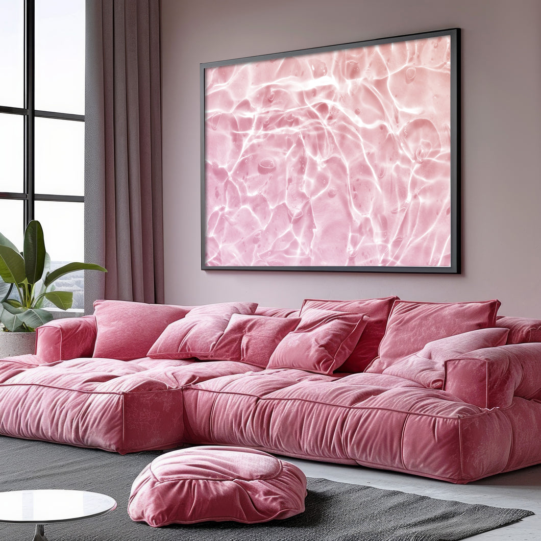 Pink Abstract Water Wall Art Print