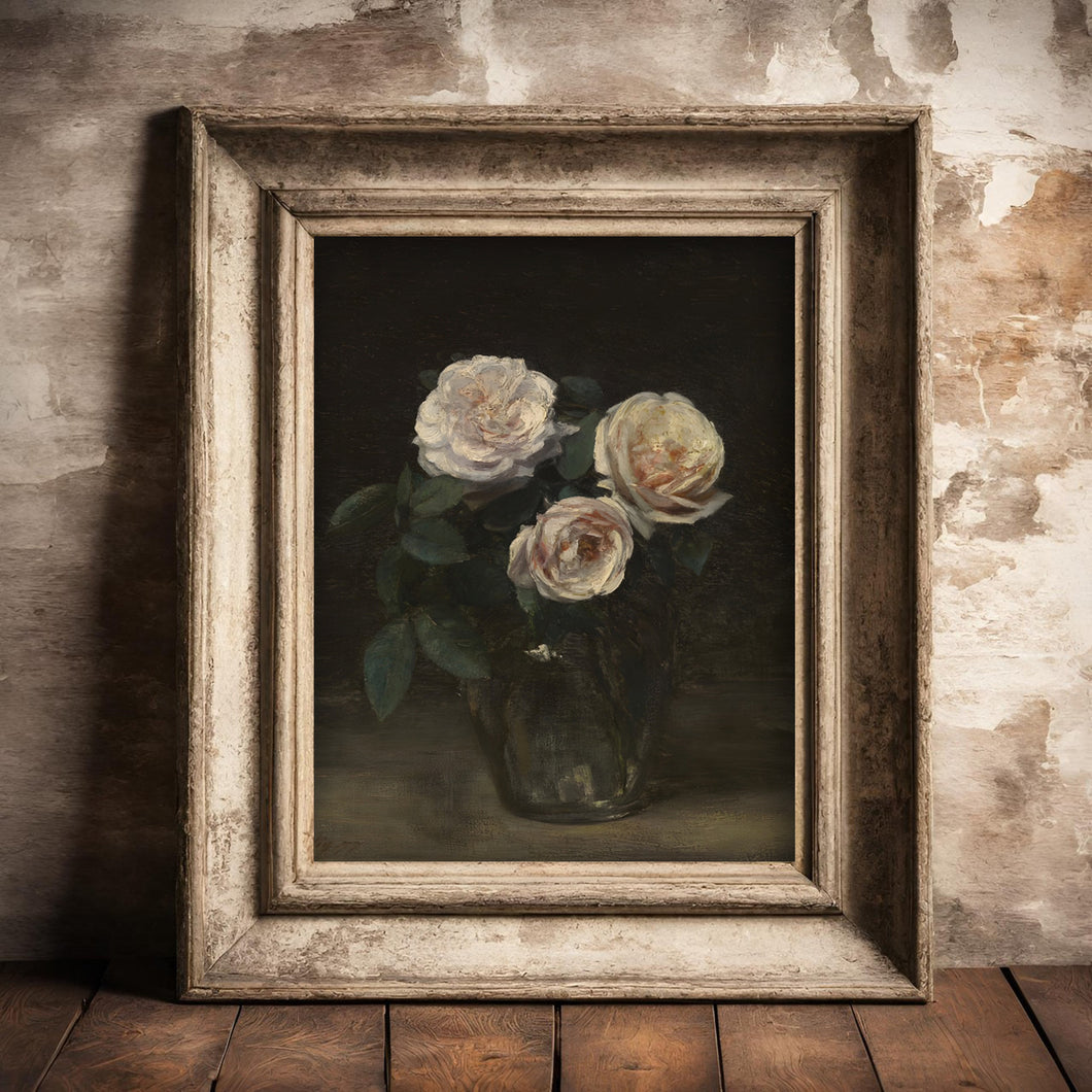 Still Life with Roses, by Henri Fantin-Latour, circa 1863