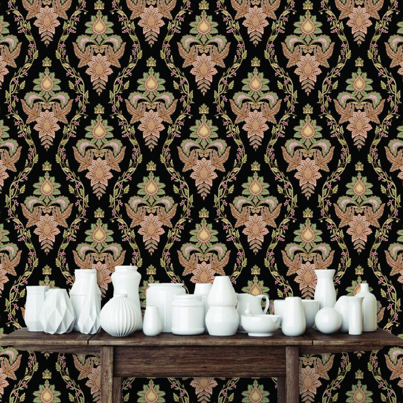 Audrey Rae Victorian Floral Damask Wallpaper