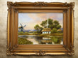 Load image into Gallery viewer, Vintage Dutch Windmill Landscape Painting Wall Art Print
