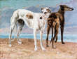 Load image into Gallery viewer, Greyhounds of Comte de Choiseul, by Jean Desire Gustav Courbet, circa 1866
