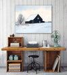 Load image into Gallery viewer, Vintage Barn in a Snowy Landscape Painting Wall Art
