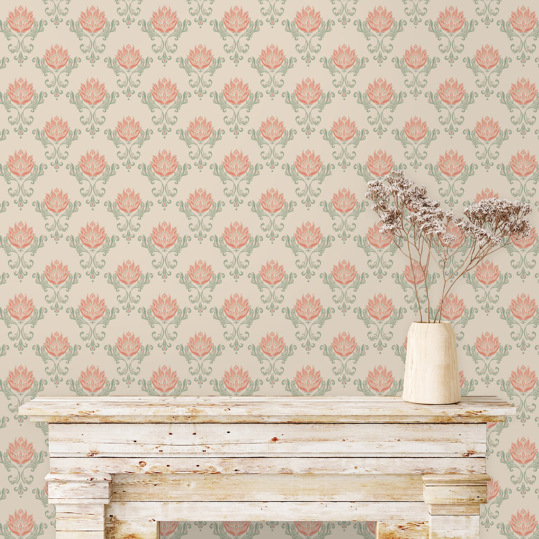 Chelsie Antique Vintage Floral Wallpaper