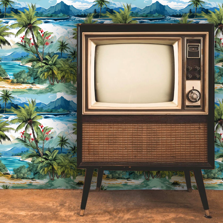 Koa Vintage Tropical Beach Hawaiian Wallpaper