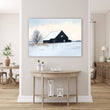 Load image into Gallery viewer, Vintage Barn in a Snowy Landscape Painting Wall Art
