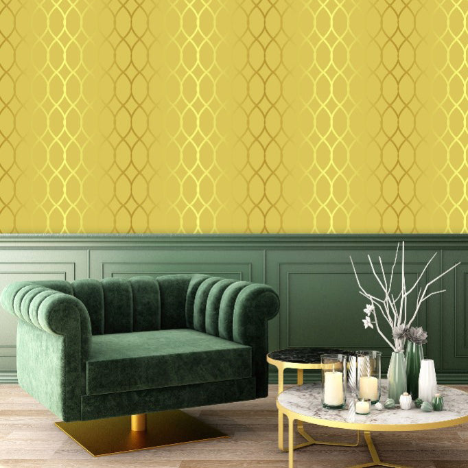 Arlington Avenue Gold Art Deco Wallpaper