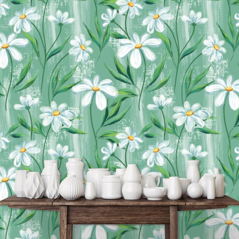 Dulas Street Daisy Garden Wallpaper