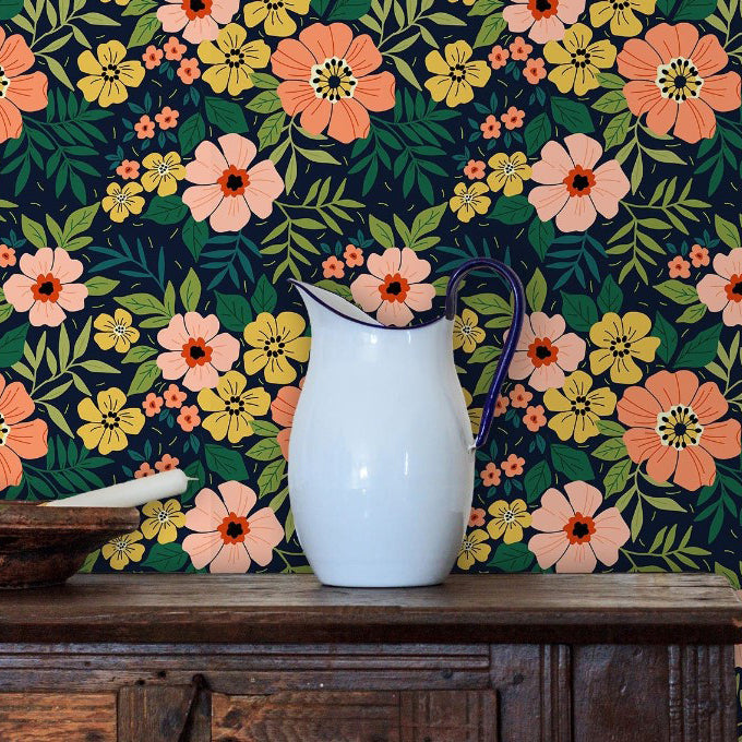 Dorothy Road Dark Floral Wallpaper