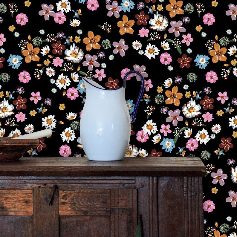 Kilda's Gardens Dark Floral Chintz Wallpaper