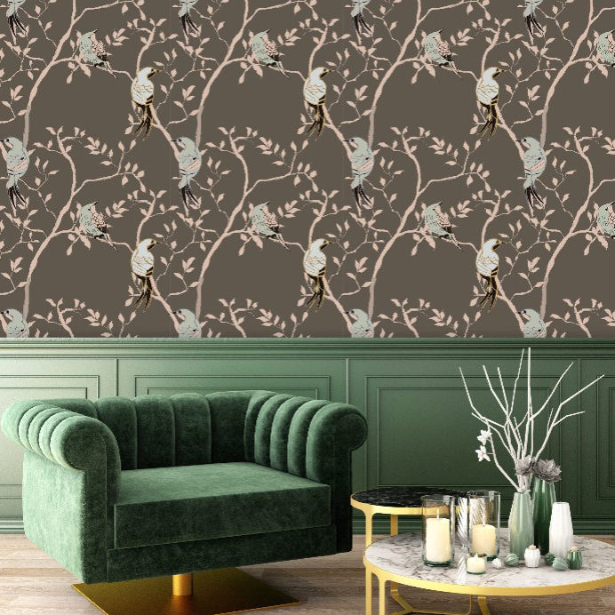 Helen's Place Botanical Bird Wallpaper