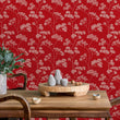 Load image into Gallery viewer, Tallis Court Red Floral Wallpaper
