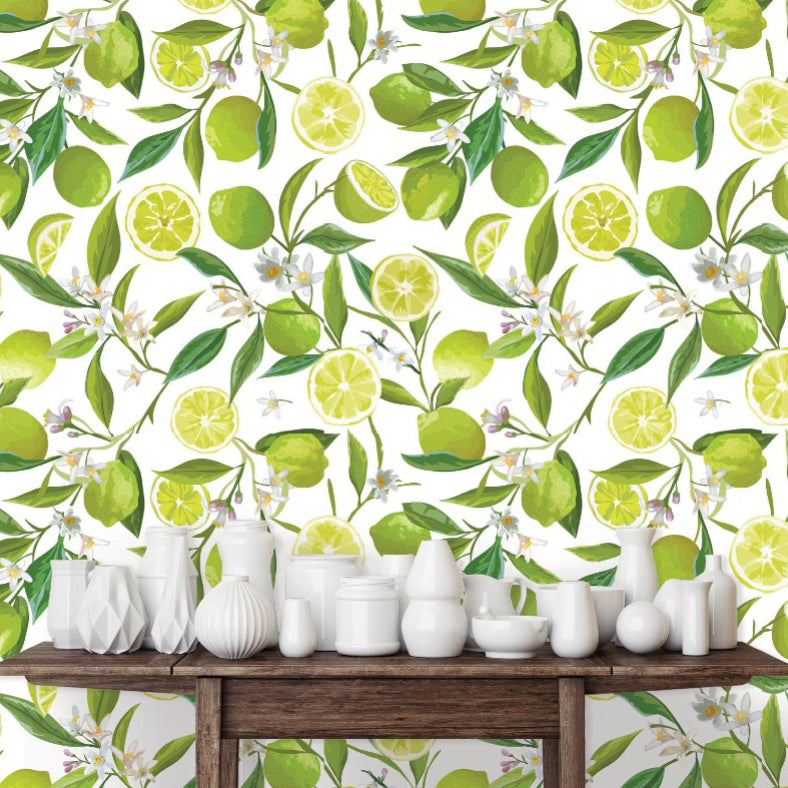 Ascot Grove Vintage Limes Wallpaper