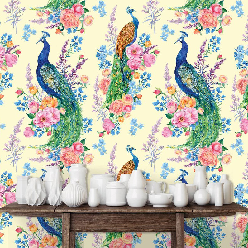 Aberdalgie Gardens Botanical Peacock Wallpaper